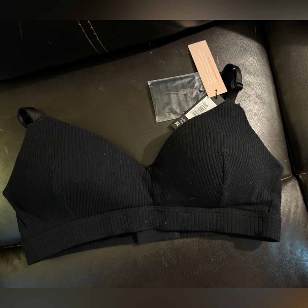 Kindred Bravely Nursing & Maternity bra Kbra Black Ribbed Cotton XXL